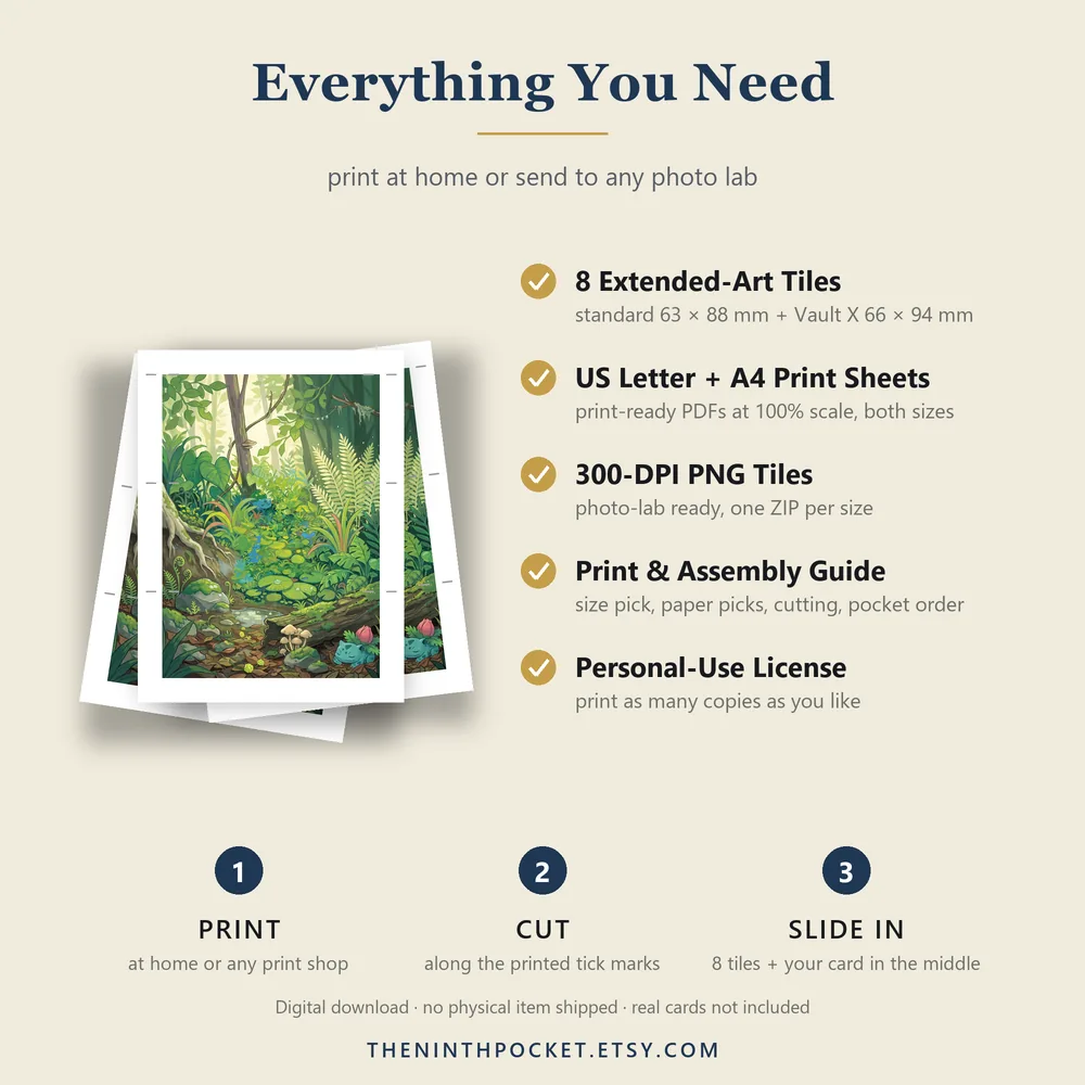 What is included: PDFs, 300 DPI tiles, print guide