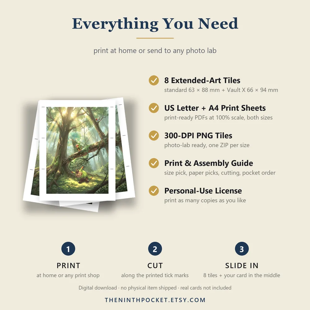 What is included: PDFs, 300 DPI tiles, print guide