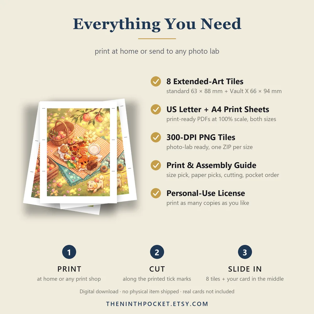 What is included: PDFs, 300 DPI tiles, print guide
