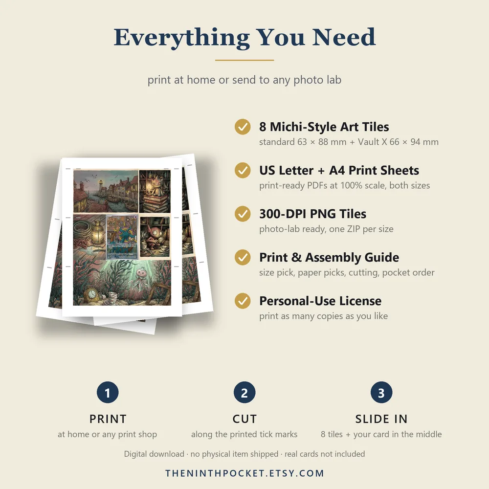 What is included: PDFs, 300 DPI tiles, print guide
