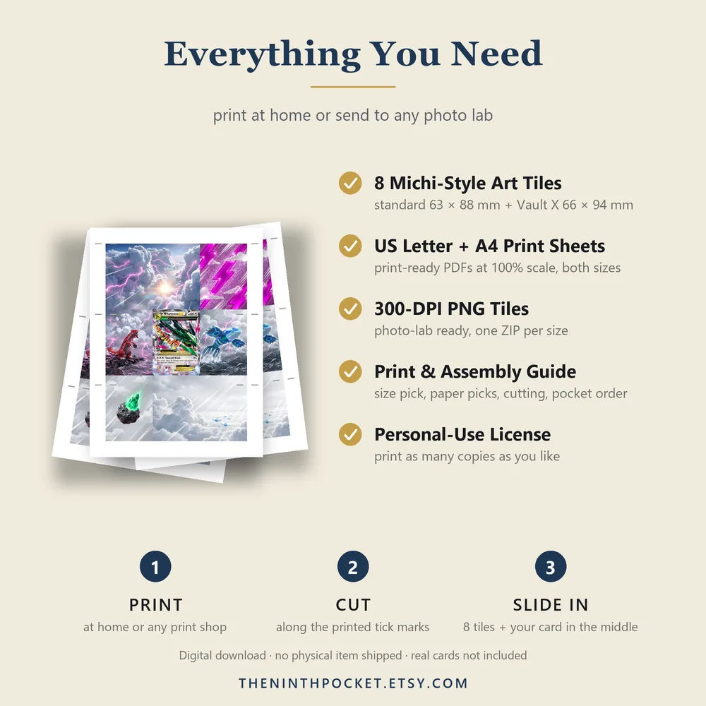 What is included: PDFs, 300 DPI tiles, print guide