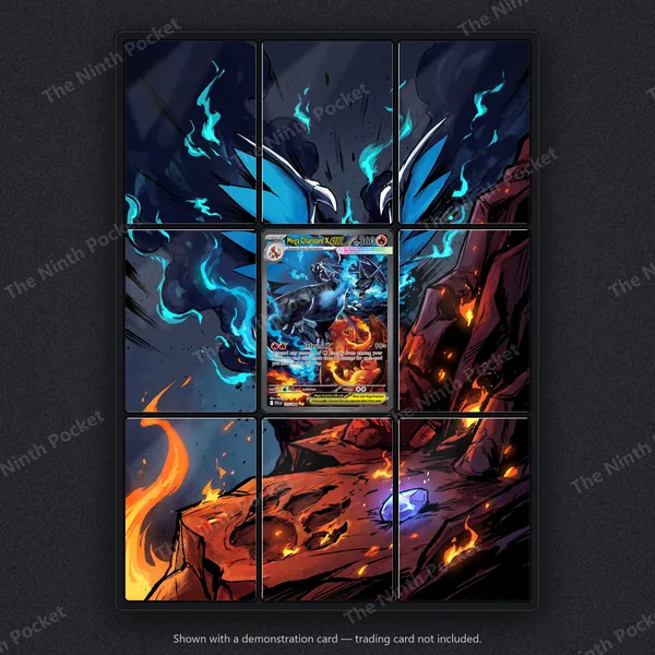 Mega Charizard X ex 125/094 Phantasmal Flames binder page shown in a 9-pocket binder