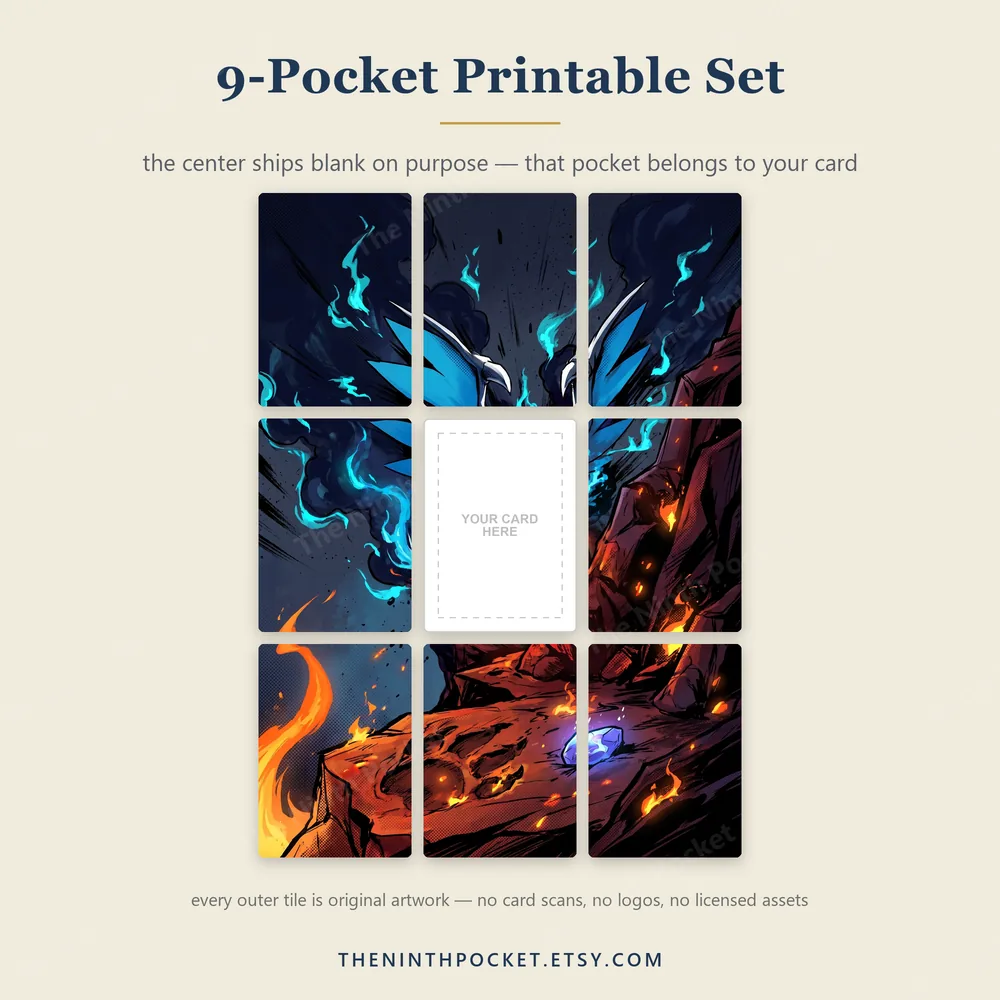 Printable tile set for Mega Charizard X ex 125/094 Phantasmal Flames