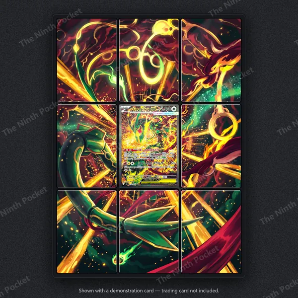 Mega Rayquaza ex 110/076 Delta Reign binder page shown in a 9-pocket binder