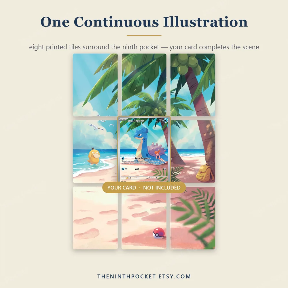 Misty's Lapras 194/182 Destined Rivals: the eight tiles laid out around the card