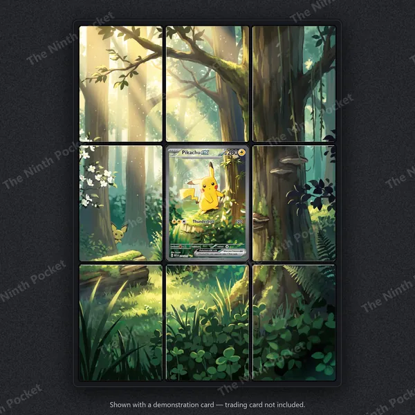 Pikachu ex 276/217 Ascended Heroes binder page shown in a 9-pocket binder