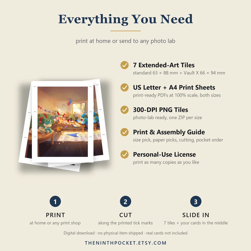 What is included: PDFs, 300 DPI tiles, print guide