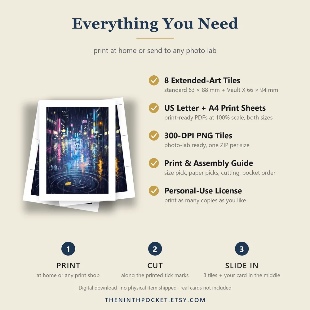 What is included: PDFs, 300 DPI tiles, print guide