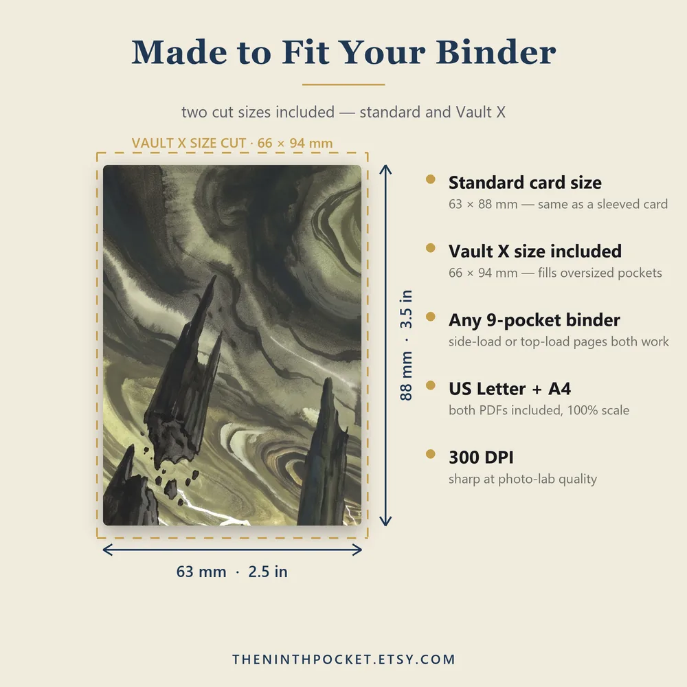 Tile size guide: standard 63 by 88 mm and Vault X 66 by 94 mm