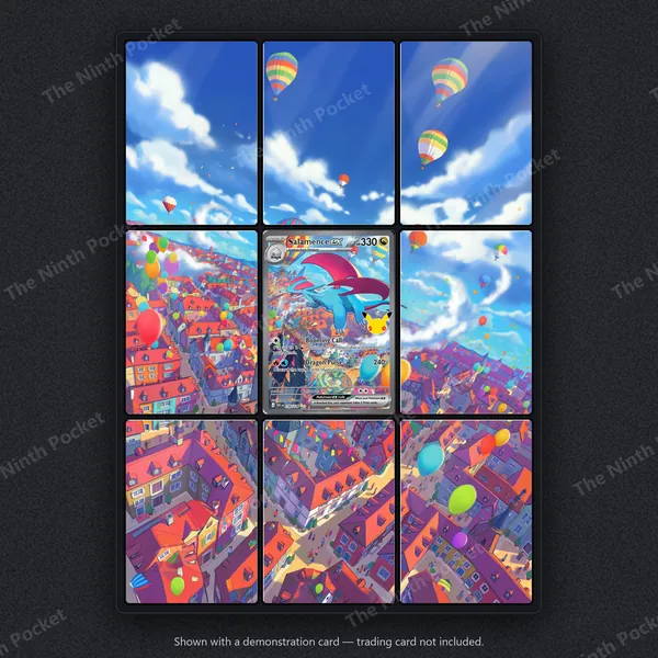 Salamence EX 156/128 30th Celebration binder page shown in a 9-pocket binder
