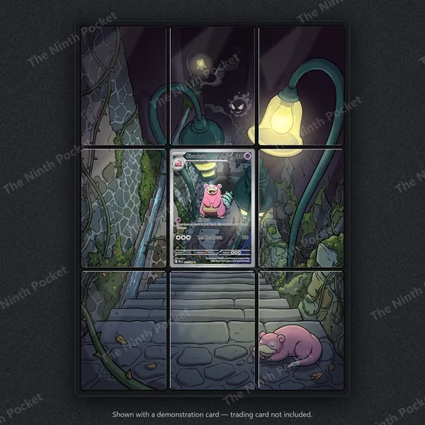 Slowbro 090/084 Pitch Black binder page shown in a 9-pocket binder