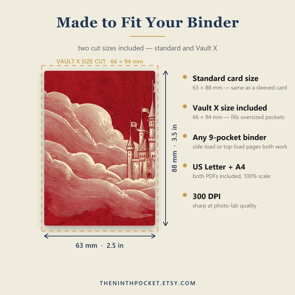 Tile size guide: standard 63 by 88 mm and Vault X 66 by 94 mm